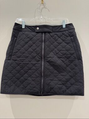 Quilted Zip-Front Women's Skirt - Black